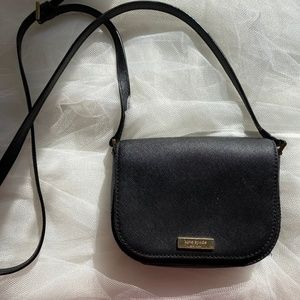 Kate Spade Black Crossbody Handbag Saffiano Leathe